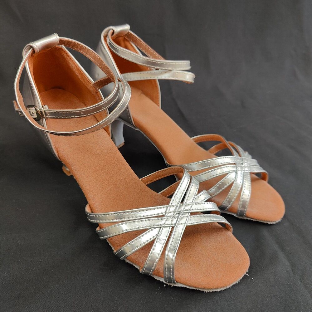 Amazon ♡ iCKER ♡ Salsa Latin Ballroom Dancing Heels in Silver